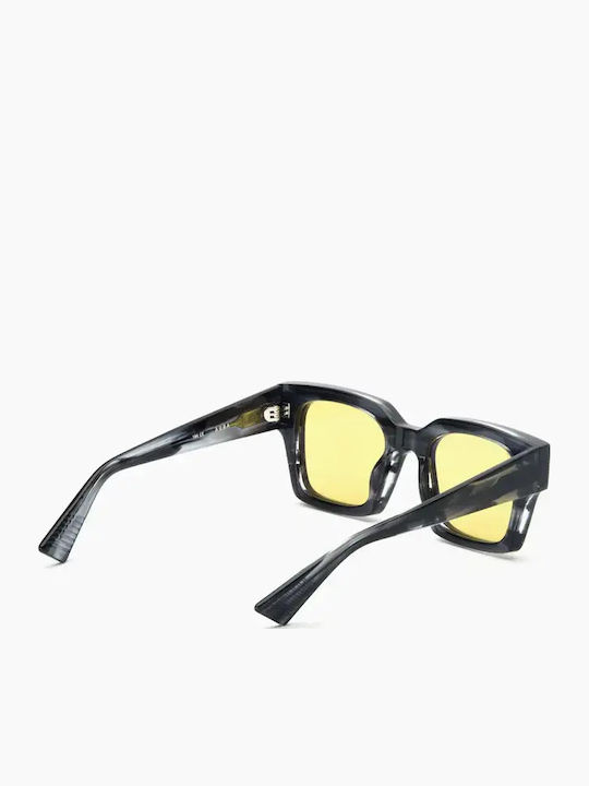 Akila Aura Men's Sunglasses with Brown Tartaruga Horn-Rimmed Frame and Transparent Lenses