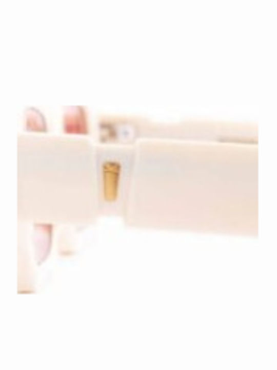 Kyme Sunglasses Λευκά with Frame & Pink Lens