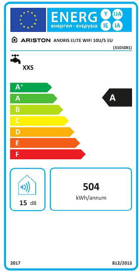 Ariston Andris Încălzitor de Apă 10l Sticlă 1.2kW cu Wi-Fi