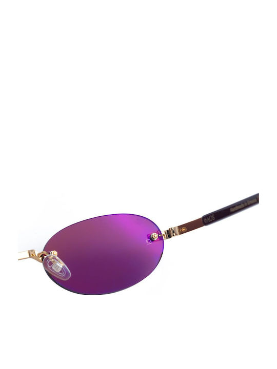 Faos Unisex Sonnenbrille mit Gold Kunststoff Gestell und Gold Linse 489435