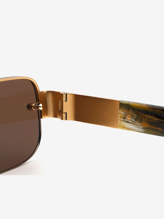 Projekt Produkt Men's Sunglasses with Gold Metal Frame and Gold Lens 476428