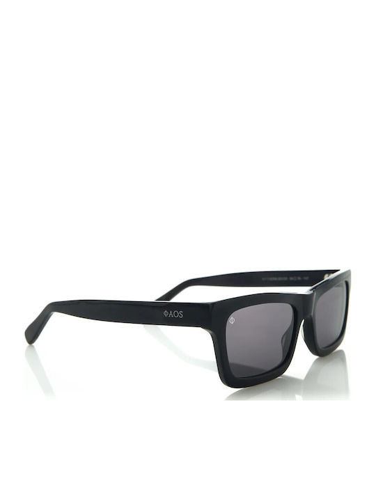 Faos Men's Sunglasses with Black Plastic Frame and Black Lens 474346
