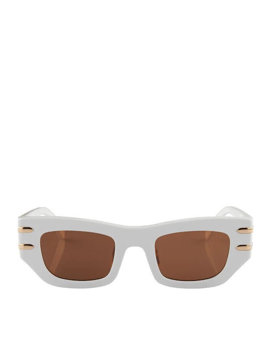 Oscar & Frank Men's Sunglasses with White Plastic Frame and Brown Lens 467888