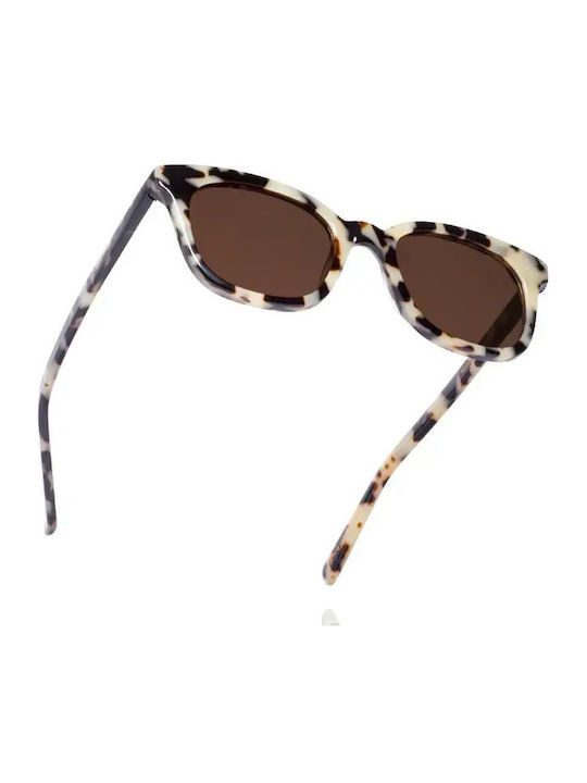 De Sunglasses Men's Sunglasses with Brown Tartaruga Horn-Rimmed Frame and Brown Lenses 389914