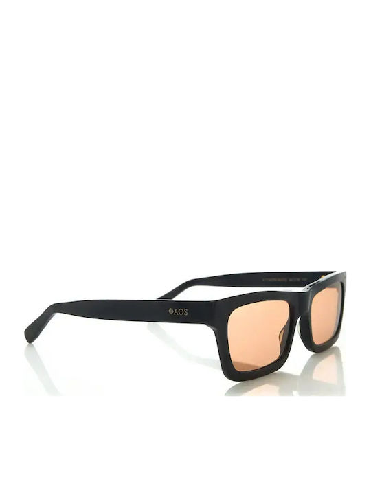 Faos Men's Sunglasses with Black Plastic Frame and Black Lens 474344