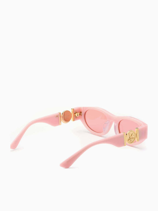 Akila Men's Sunglasses with Rose Gold Plastic Frame and Pink Lens 425297