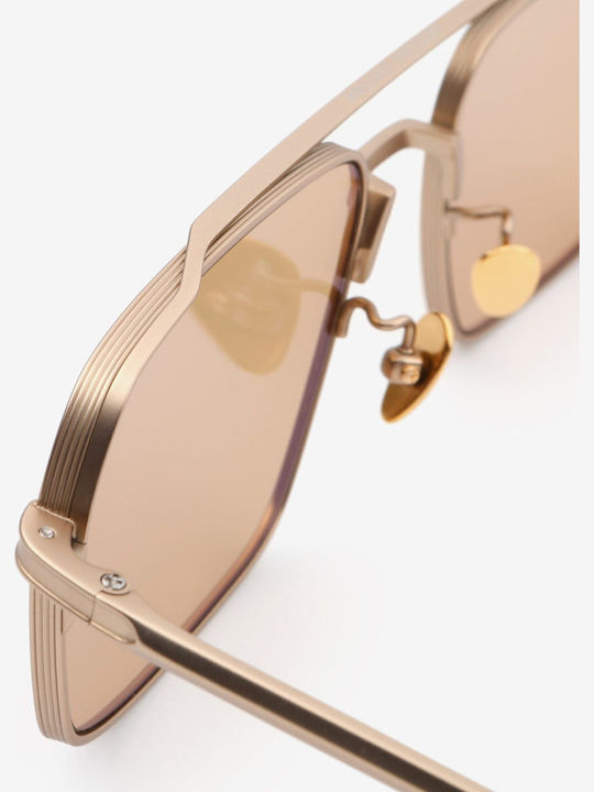 Projekt Produkt Unisex Sunglasses with Gold Metal Frame and Gold Lens 498708