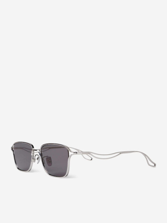 Projekt Produkt Unisex Sunglasses with Silver Metal Frame and Gray Lens 498730