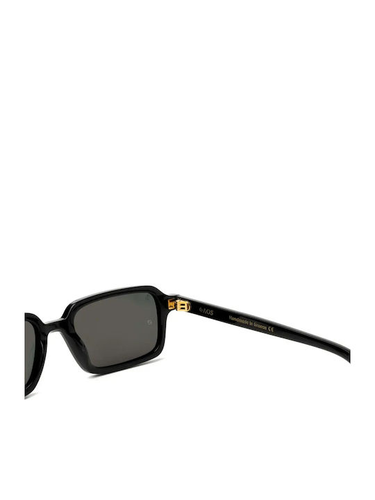 Faos Unisex Sonnenbrillen mit Schwarzem Rahmen und Grüner Linse 1235706