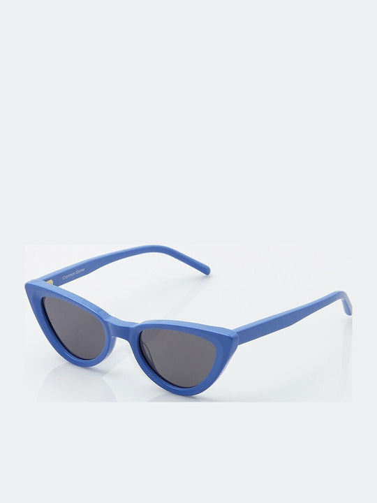 Common Sense Women's Sunglasses with Blue Plastic Frame and Gray Lens CS009