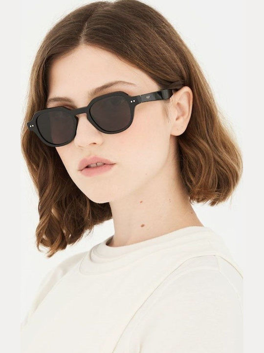 Retrosuperfuture Women's Sunglasses with Black Metal Frame and Black Lens 494217