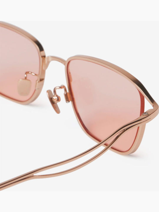 Projekt Produkt Men's Sunglasses with Rose Gold Metal Frame and Pink Lens 498689