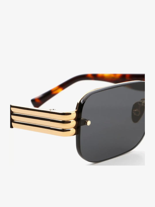 Projekt Produkt Unisex Sunglasses with Gold Tartaruga Metal Frame and Gray Lens 476427