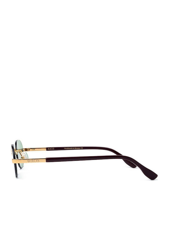 Faos Herren Sonnenbrille mit Gold Kunststoff Gestell und Gold Linse 489436