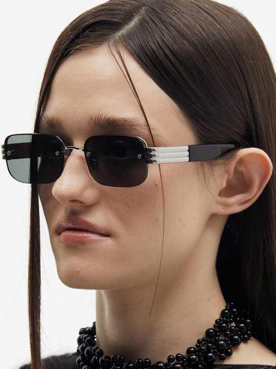 Projekt Produkt Men's Sunglasses with Silver Metal Frame and Silver Mirror Lens 476424