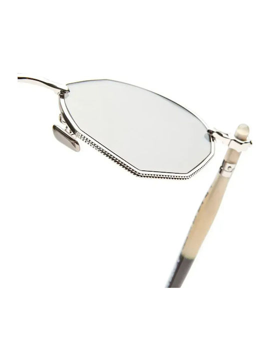 Kuboraum Maske Men's Sunglasses with Silver Metal Frame and Silver Mirror Lens