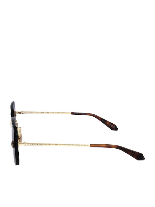 Bvlgari Damen Sonnenbrille mit Gold Metall Gestell und Braun Linse