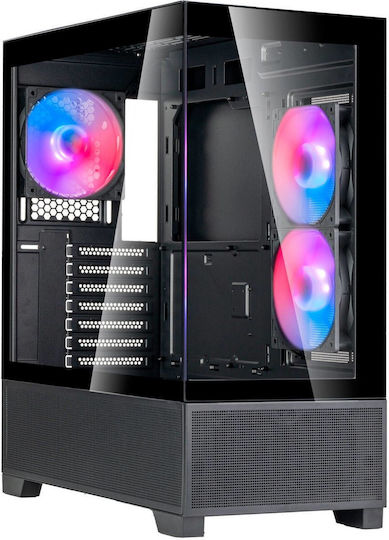 Silverstone Lucid 05 Gaming Middle Tower Carcasă PC cu Panou Lateral și Iluminare ARGB Neagră