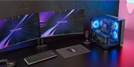 Mars Gaming MC-INFINIOLITE Gaming Midi Tower Κουτί Υπολογιστή με Πλαϊνό Παράθυρο Μαύρο