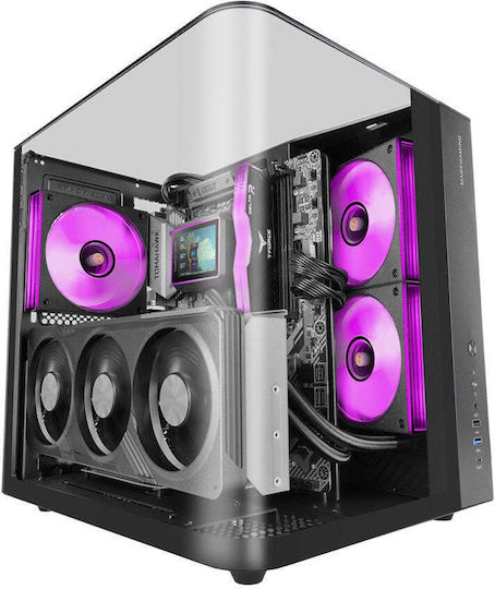 Mars Gaming MC-INFINIOLITE Gaming Midi Tower Κουτί Υπολογιστή με Πλαϊνό Παράθυρο Μαύρο