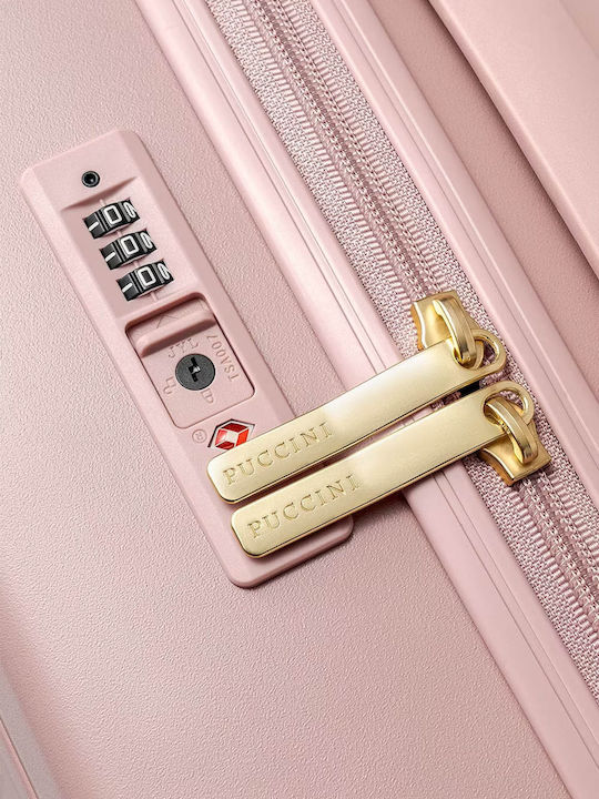 Puccini Reise Koffer Kabine Hart Rosa Mit 4 Räder Höhe 31cm