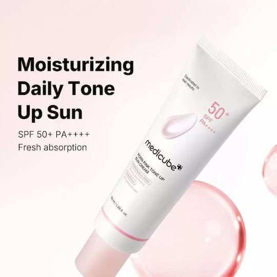 Medicube PDRN Pink Tone Up Αδιάβροχη Αντηλιακή Κρέμα Προσώπου SPF50+ 50ml