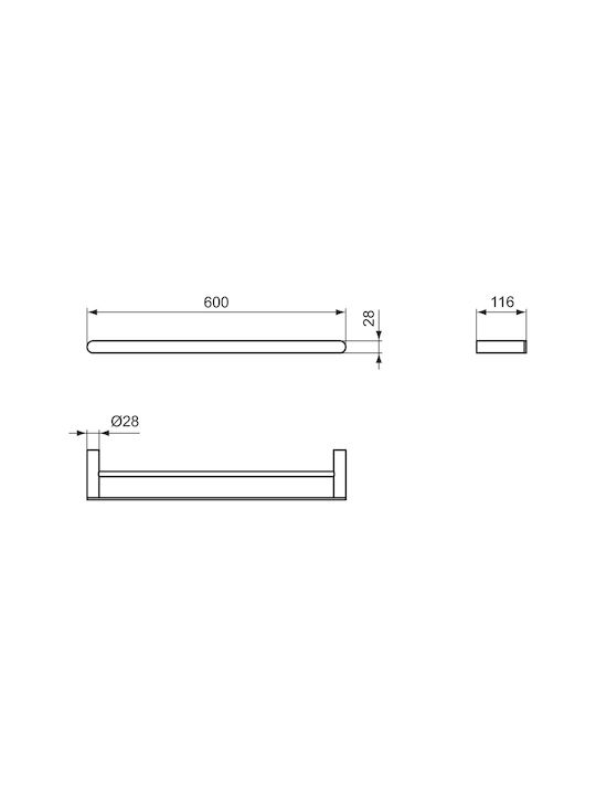 Ideal Standard Doppelwandhalterung für Badezimmer Schiene Silber