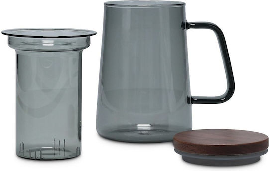 Salt & Pepper Κούπα Γυάλινη με Καπάκι Γκρι 630ml Salt & Pepper Κούπα Γυάλινη με Καπάκι Γκρι 630ml