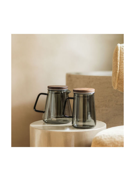 Salt & Pepper Glas Tasse Mit Deckel Graue 630ml