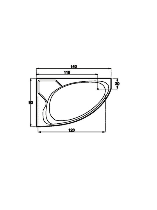 Sanitec Lydía 01-01-00541 Eckbadewanne Für Linke Seite Acryl 140x90cm