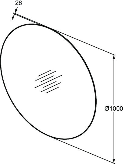 Ideal Standard Conca Στρογγυλός Καθρέπτης Μπάνιου Led 100x100cm