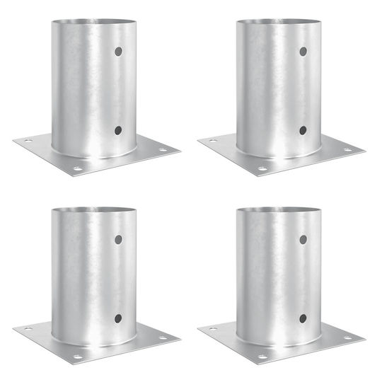 vidaXL Post Support for Garden Fence Made of Metal 15x15x15cm 4 Pieces Silver