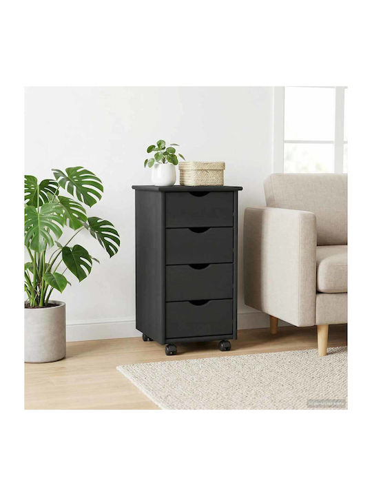 Office Drawer Made of Solid Wood Gray 34x39x65.5cm