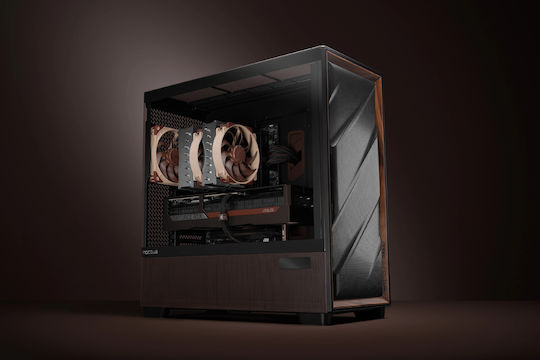 Antec Flux Pro Gaming Vollständiges Turm Computergehäuse mit Seitenfenster Noctua Edition Schwarz/Wood