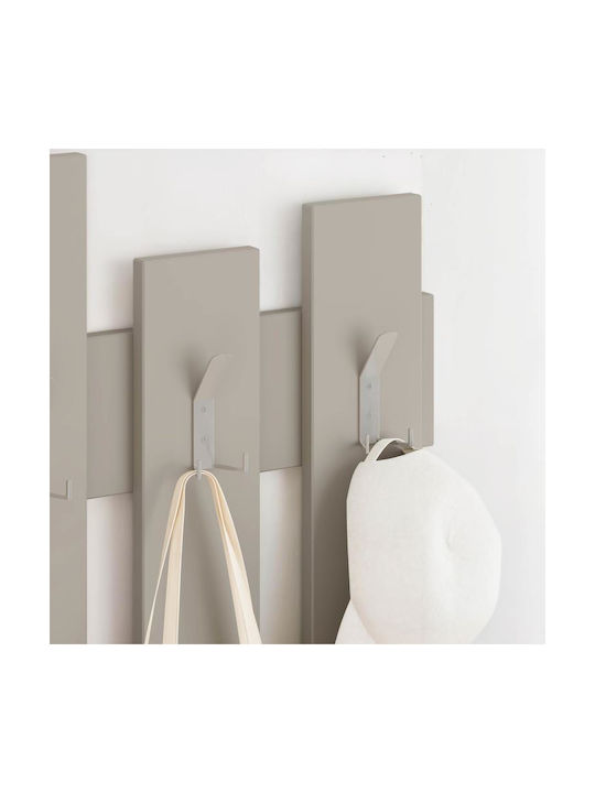 Shally Dogan Wooden Wall Hanger 4 Hooks Beige 64x4x79cm