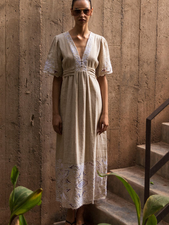 Summer Midi Shirt Dress Ecru