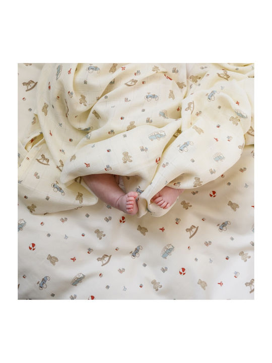 Cam Cam Copenhagen Nursery Swaddling Blanket Ecru 100x100cm