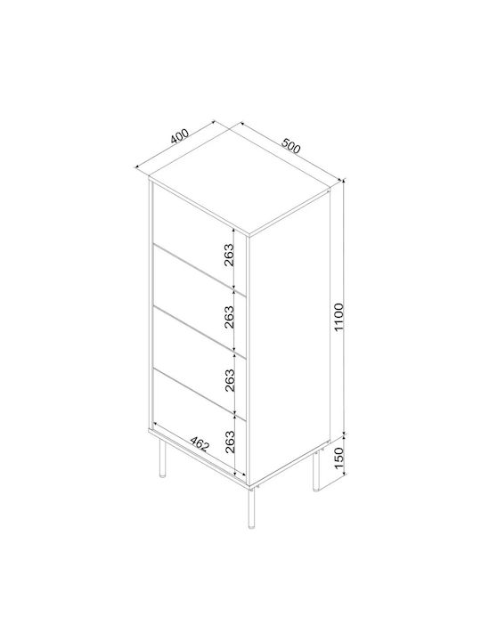 Метална Чекмедже Аποθήκευσης 4s Tresse Chest Д50xШ40xВ125см