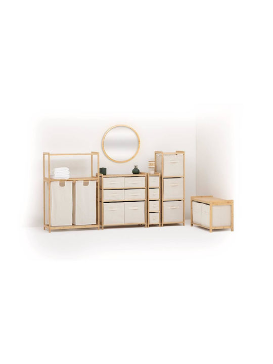 Storage Drawers F-v Tidy Made of Wood & Fabric with 4 Drawers L33xW19xH78.5cm