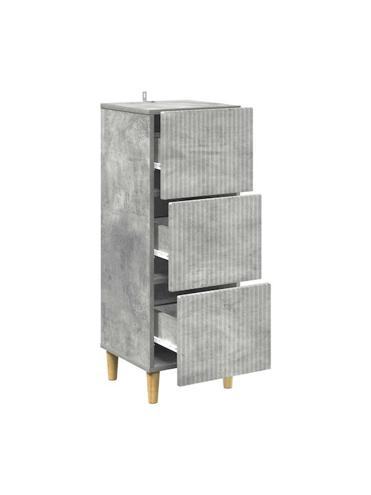 Wooden Storage Drawers with 3 Drawers L33xW34.5xH90cm