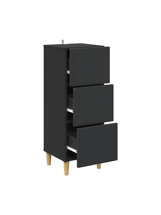 Wooden Storage Drawers with 3 Drawers L33xW34.5xH90cm