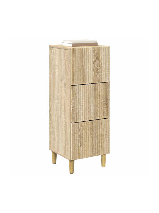 Wooden Storage Drawers with 3 Drawers L33xW34.5xH90cm