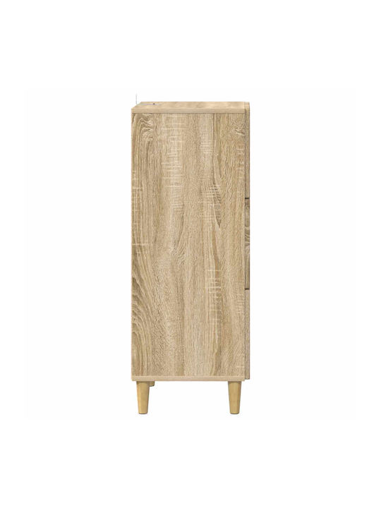 Wooden Storage Drawers with 3 Drawers L33xW34.5xH90cm