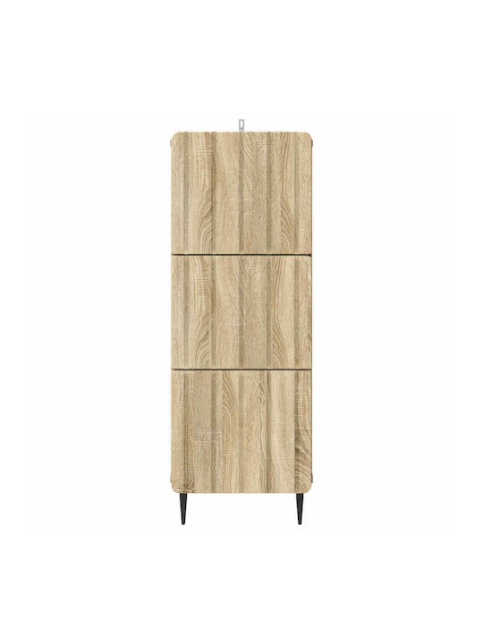 Wooden Storage Drawers with 3 Drawers L33xW34.5xH92cm