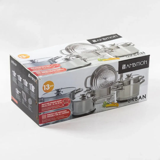 Ambition Urban Set De Vase De Gătit Din Oțel Inoxidabil 5 Piese