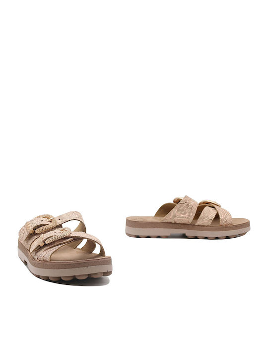 Fantasy Leather Women's Anatomic Flat Sandals Rose Gold