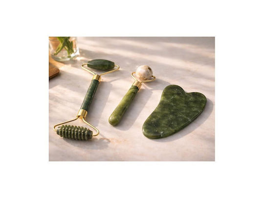 Set Instrument Gua Sha din Jad 3 Bucăți