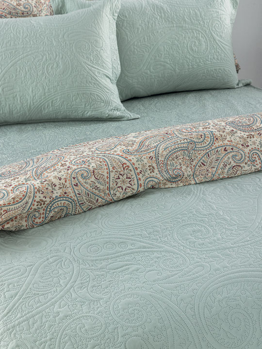 Palamaiki Ella Σετ Κουβερλί King Size Microfiber Jade 260x240cm 3τμχ