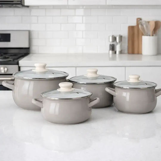 Altom Enamel Σετ Κατσαρόλες με Εμαγιέ Επίστρωση 4τμχ