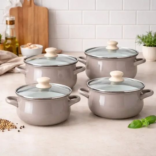 Altom Enamel Σετ Κατσαρόλες με Εμαγιέ Επίστρωση 4τμχ